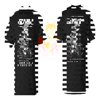 柴犬 いぬ イラスト 柴犬好き 犬好き 自転車 かわいい おもしろ レトロ Ride For Life's Joy Tシャツ - Kawaiitshirt