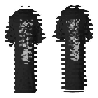 柴犬 ギターを弾く ロックミュージック 犬好き Tシャツ - Kawaiitshirt