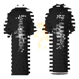 柴犬 筋トレ ダンベル付き フィットネスジム Tシャツ - Kawaiitshirt