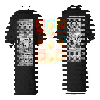 毛沢東ポップアートグリッド-9カラフルな肖像画と書道 Tシャツ - Kawaiitshirt