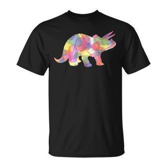 水彩爬虫類トリケラトプス古生物学恐竜 Tシャツ - Kawaiitshirt