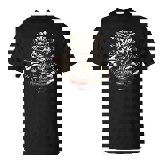 沖縄ジャパン シーサー ガーディアン ライオン ラーメン 沖縄土産 Tシャツ - Kawaiitshirt