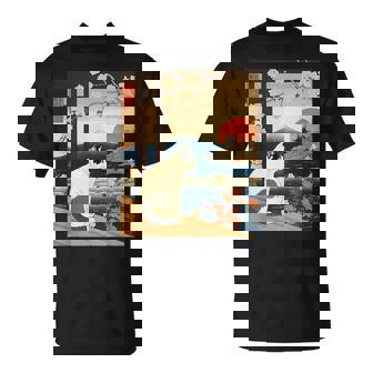 浮世絵 アート 神奈川 ヴィンテージ 日本のタトゥーアート 猫 グラフィック Tシャツ - Kawaiitshirt