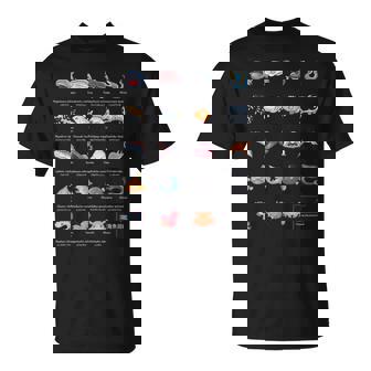 深海魚図鑑_文字白 Tシャツ - Kawaiitshirt