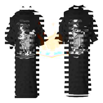 漫画の外観のかわいいボーダーコリー Tシャツ - Kawaiitshirt