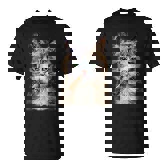 煙草を吸うネコ 猫 たばこ ねこ Tシャツ - Kawaiitshirt