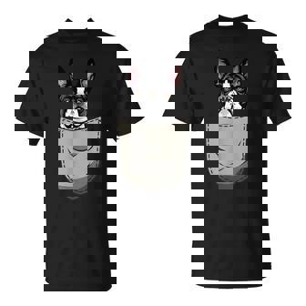 犬 365 ボストンテリア 犬 ポケット入り 犬好きのギフト Tシャツ - Kawaiitshirt