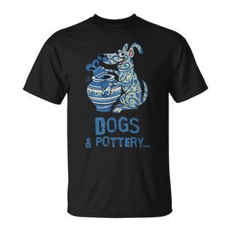 犬と陶器 面白い犬の陶芸家 アート Tシャツ - Kawaiitshirt