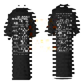 犬の種類 アルファベットa-Z Abc 犬の識別 Tシャツ - Kawaiitshirt