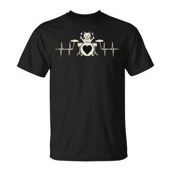 猫ドラム グラフィック 面白い ドラマー 猫 演奏 ドラム Tシャツ - Kawaiitshirt