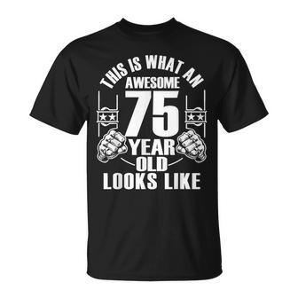 男性、女性、75歳の誕生日への75歳の誕生日プレゼント Tシャツ - Kawaiitshirt