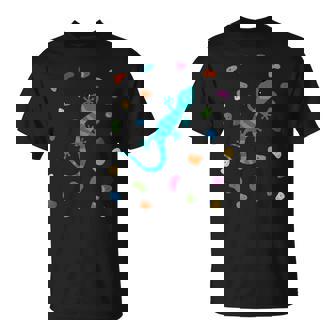 登山ゲッコ ボルダーグリップ付き ボルダリング ホール クライミング スポーツ Tシャツ - Kawaiitshirt