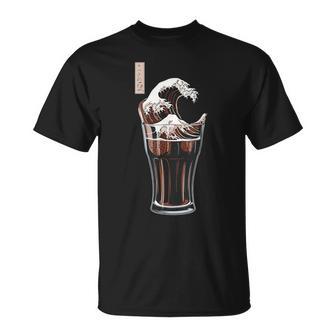 神奈川沖浪裏 コーラグラス 面白いアート Tシャツ - Kawaiitshirt