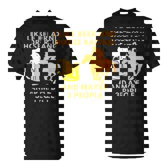 私はビールと競馬が好きで、多分3人の面白い贈り物が好きです Tシャツ - Kawaiitshirt