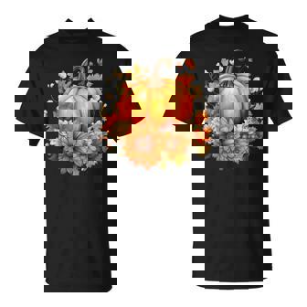 秋の花とカボチャ Tシャツ - Kawaiitshirt