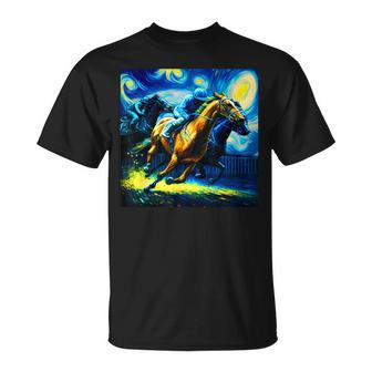 競馬 馬tシャツ おもしろ ウマ レース 馬 乗馬 競馬 面白いtシャツ メンズ グッズ ネタ 大人 男性 ゴッホ Tシャツ - Kawaiitshirt
