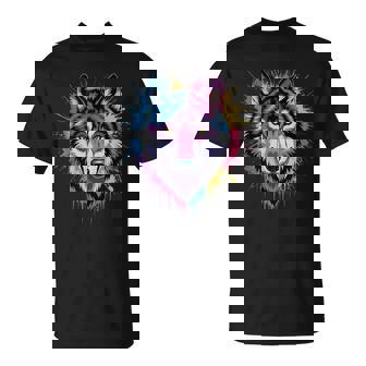 素晴らしいオオカミの頭の色彩。 Tシャツ - Kawaiitshirt