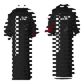 縦型日本国旗、文字「Japan」&シルエットマップ Tシャツ - Kawaiitshirt