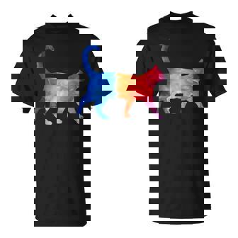 美的シルエット芸術的水彩猫 Tシャツ - Kawaiitshirt