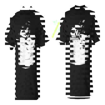 胸ポケットパンダ パンダ クマ Tシャツ - Kawaiitshirt