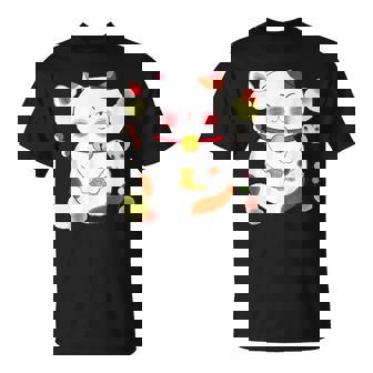 花より団子猫 Cat 猫 メンズ レディース ペット 動物 和風 キャラt Tシャツ - Kawaiitshirt