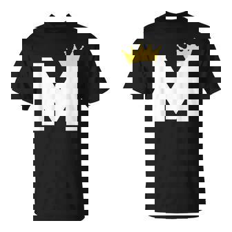 英文字 M 大文字 アルファベット モノグラム イニシャル キング クイーン クラウン Tシャツ - Kawaiitshirt