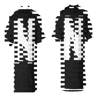 英文字 N 大文字 アルファベット モノグラム イニシャル Tシャツ - Kawaiitshirt