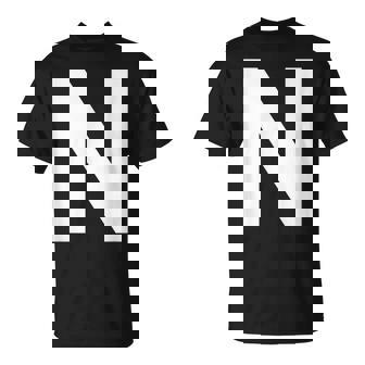 英文字 N 大文字 アルファベット モノグラム イニシャル Abc Tシャツ - Kawaiitshirt