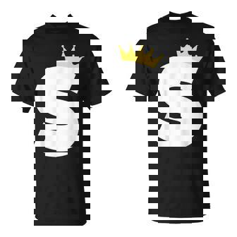 英文字 大文字 アルファベット モノグラム イニシャル キング クイーン クラウン Tシャツ - Kawaiitshirt