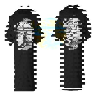 葛飾 北斎 信州諏訪湖 有名なヴィンテージアート スタイリッシュ Tシャツ - Kawaiitshirt