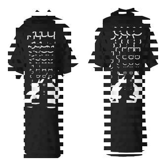 視力検査 猫の視力検査 おもしろ ネコ ねこ動物 シルエット モノトーン 白黒 黒猫 猫好き 猫の飼い主 Tシャツ - Kawaiitshirt