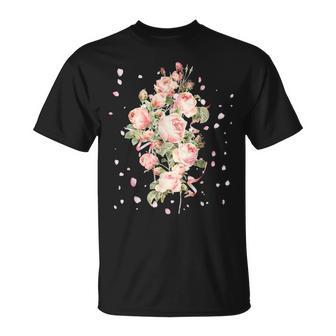 言葉、愛、幸福、平和のピンクのバラの花束 Tシャツ - Kawaiitshirt