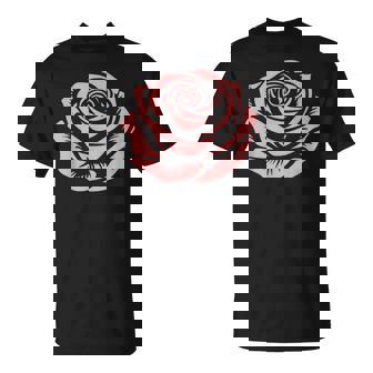 赤 バラ 花 バラの頭 庭 夏 Rose Red Flower Roses Tシャツ - Kawaiitshirt