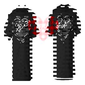 赤黒チェックハート「Love」 Tシャツ - Kawaiitshirt