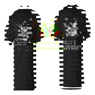 農業はクリエイティブ 野菜 生産 畑 家庭菜園 農家 アグリカルチャー 食育 芸術作品 メンズ レディース キッズ Tシャツ - Kawaiitshirt