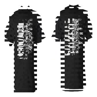 野蛮な虎 野生動物 遊び心のあるグラフィックプリント Tシャツ - Kawaiitshirt