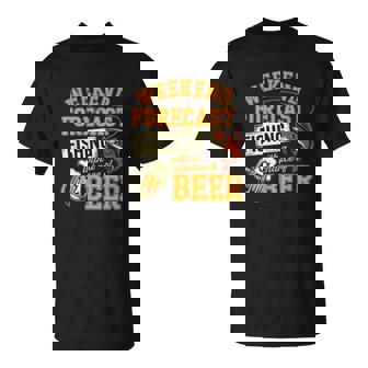 釣り人のための面白い釣りとビールの週末予報 Tシャツ - Kawaiitshirt