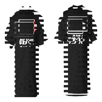 電池【残り1】バッテリー 電池切れ おもしろ 面白い ギャグ ネタ ウケ狙い 笑える ユーモア お笑い 個性的な Tシャツ - Kawaiitshirt