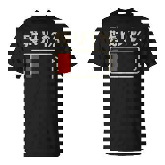 電池【残り1】バッテリー 電池切れ おもしろ 面白い ギャグ ネタ ウケ狙い 笑える ユーモア お笑い 個性的な Tシャツ - Kawaiitshirt