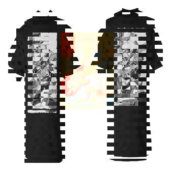 面白い 漫画 アニメ 日本美術 カワウソ ギターを弾く ロック Tシャツ - Kawaiitshirt