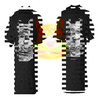 面白いtシャツ コーギー 犬 ハンバーガー メンズ 犬好き グッズ かわいい おもしろ 面白い 服 ネタ Tシャツ - Kawaiitshirt