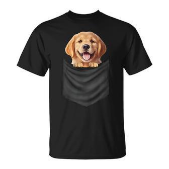 面白いtシャツ ゴールデンレトリバー 胸 ポケット イヌ メンズ 犬 グッズ おもしろ 面白い 服 ネタ Tシャツ - Kawaiitshirt