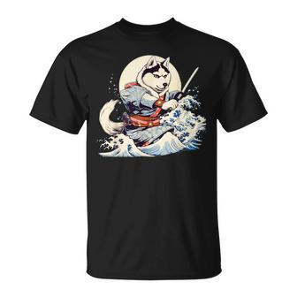 面白いtシャツ シベリアンハスキー 浮世絵 イヌ わんこ メンズ 犬好き グッズ おもしろ 面白い 服 ネタ Tシャツ - Kawaiitshirt