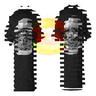 面白いtシャツ ダックスフンド 犬 ハンバーガー メンズ グッズ かわいい おもしろ 面白い 服 ネタ Tシャツ - Kawaiitshirt