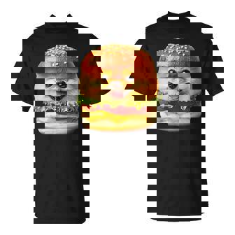 面白いtシャツ ポメラニアン 犬 ハンバーガー メンズ 犬好き グッズ かわいい おもしろ 面白い 服 ネタ Tシャツ - Kawaiitshirt