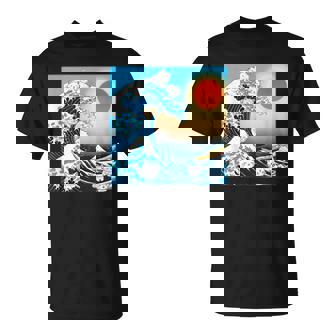 面白いtシャツ 猫 ネコ 浮世絵 海 メンズ 猫好き グッズ おもしろ 面白い 服 ネタ にゃんこ 猫の下僕 Tシャツ - Kawaiitshirt