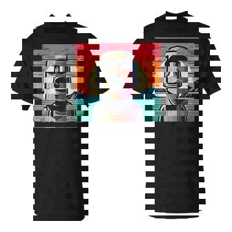 面白いイースター島像 レトロなモアイヘッドラパヌイv3 Tシャツ - Kawaiitshirt