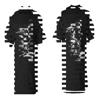 面白いギター 猫 ギターを弾く Tシャツ - Kawaiitshirt