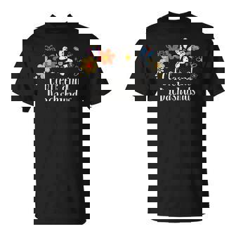 面白いコーヒーとダックスフントの花を言う Tシャツ - Kawaiitshirt