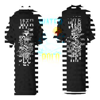 面白いスケルトン水球スポーツファン漫画スタイル Tシャツ - Kawaiitshirt